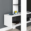 Mobile TV 1 Anta 180x38x138 cm in MDF Troya Bianco e Antracite