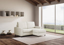 Divano 2 Posti con Pouf 148x155x85 cm Sakar in Tessuto Latte
