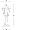 Lampada Palo Paletto da Cancello Colore Nero per Esterno Linea Mini Esagonale Sovil