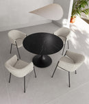 Tavolo Fisso Side 100x100x76 cm Top in Ceramica Marmo Nero