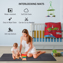 Tappeto Puzzle in EVA per Casa e Palestra Antiscivolo 8 Pezzi con Bordi Nero 63.5x63.5x2 cm 