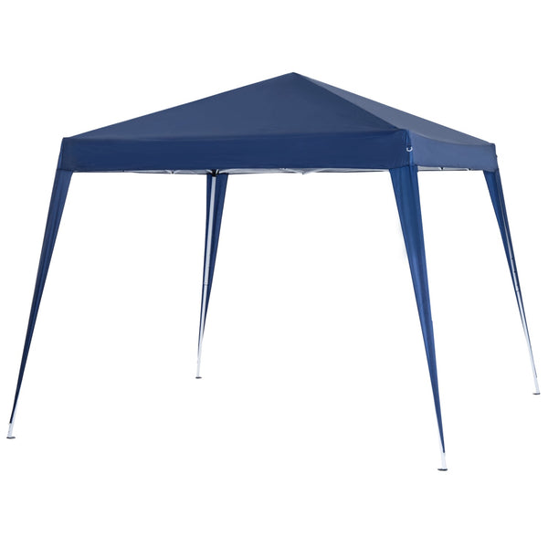 Gazebo Pieghevole da Giardino con Struttura Antivento 2,4x2,4m in Acciaio e Corde Blu prezzo