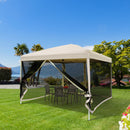 Gazebo da Giardino 3x3m in Acciaio Pareti Rimovibili Tessuto Oxford Crema 