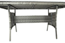 Tavolo da Giardino 160x80x74 cm in Rattan Sintetico Grigio