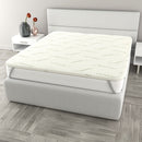 Topper Memory Con Fodera in Poliestere e Canapa Bianco Varie Misure