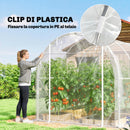 Serra a Tunnel 2x3x2 m con Porte Avvolgibili Telaio in Acciaio e Copertura in PE Anti-UV Trasparente      