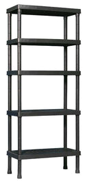 Scaffale 5 Ripiani 40x80x188 cm in Resina Nero