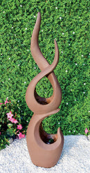 Fontana da Giardino 38x28x150 cm 25 Litri in Poliroccia con LED e Pompa Marrone