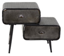 Mobiletto 2 Cassetti in Metallo Nero