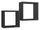 Set 2 Mensole Cubo da Parete Quadrato in Fibra di Legno Ginevra Nero