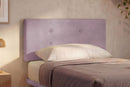 Letto Singolo con Rete Rivestita Microfibra Glicine Tessis Testata Button Varie Misure