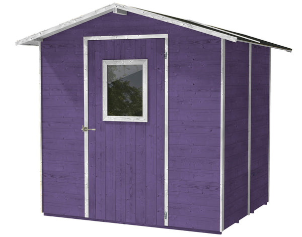 sconto Werkzeugkasten aus Holz 200 x 207 x 214 cm mit Tür und Fenster Ecla Lilla