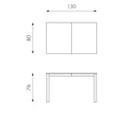 Tavolo Allungabile 130/210x80x76 cm in Legno Top in Melaminico Grigio Scuro