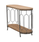 Console New Mexico 120x40x80 cm in Ferro e MDF Marrone e Grigio