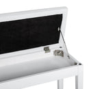 Panca Sgabello Pianoforte con Vano Portaoggetti in Similpelle e Legno 76x36x50 cm Bianco 