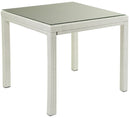 Tavolo da Giardino Quadrato 80x80cm in Polyrattan Adila Bianco Ghiaccio