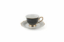 Set 6 Tazzine da Caffè con Piattini Villa d'Este Home Tivoli Wonderland Nero