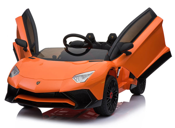 acquista Elektroauto für Kinder 12V Lamborghini Aventador Roadster SV Orange