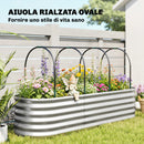 Orto Rialzato e Fioriera con Graticcio e Serra 200x60x103 cm in Metallo Galvanizzato Argento      