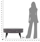 Puff Paris xxl Grigio/Argento Ø90x46 cm in Legno e Spugna Grigio e Nero