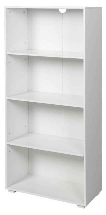 Bücherregal 4 Regale 60x30x130 cm aus weißem MDF sconto