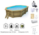 Piscina Ottagonale Fuori Terra 486x336x120 cm in Legno
