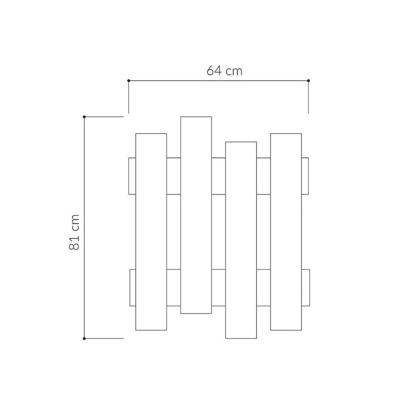 Appendiabiti a muro 64x81 cm Wave bianco 8 ganci Bianco