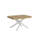 Tavolo Allungabile 130-234x90x77 cm Volantis Quercia Natura Telaio Bianco 