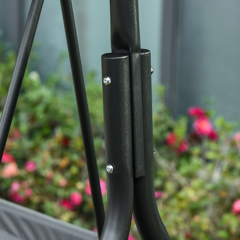 Dondolo da Giardino 3 Posti 172x110x153 cm con Tettuccio Inclinabile Grigio   