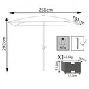 Ombrellone da Giardino 2x3 m Palo Ø48 mm Poly Eco in Acciaio Telo Grigio
