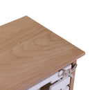 Cassettiera 2 Cassetti in Legno 35x27x47cm Arianna Naturale e Bianca