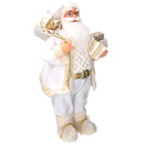 Babbo natale in tessuto bianco e oro cm xh60