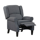 Poltrona Relax Reclinabile 76,5x73x47 cm Push Back in Tessuto Grigio