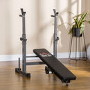 Panca Pesi Pieghevole con 8 Altezze Regolabili e Supporto Bilanciere in Acciaio e PU Grigio   