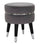 Hocker Paris Ø35x40,5 cm aus Metallschwammholz und Polyester in Schwarzgrau und Silber