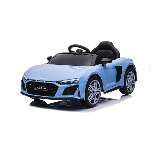 acquista Macchina Elettrica per Bambini 12V Licenza Ufficiale Audi R8 New Spyder con Telecomando e Sedile in pelle Blu