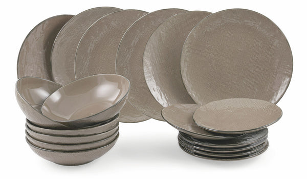 Set mit 6 Obsttellern Ø19,5x3 cm in Villa d'Este Home Tivoli Brown Stoneware online