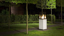 Stufa a Gas da Esterno 127,6x39,8x39,4cm Flig Gastonia Mini Bianco Lucido con Telecomando e Vetri