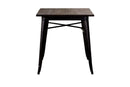 Tavolo Quadrato in Metallo Top in Legno Bristol Marrone