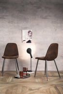 Set 4 Sedie 44x50xH84 cm in Similpelle Brigitte Moka Vintage