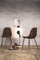 Set 4 Sedie 44x50xH84 cm in Similpelle Brigitte Moka Vintage