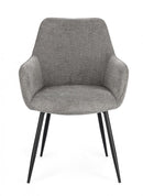 Set 2 Sedie 58x63x85,5 cm Cora in Tessuto Nero e Grigio Scuro