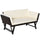 2-Sitzer-Gartensofa, umwandelbar in eine Sonnenliege, aus weißem synthetischem Rattan, 129 x 66 x 79 cm