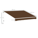 Tenda da Sole Avvolgibile a Parete 395x245 cm in Metallo e Poliestere Rosso ruggine