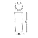 Vaso Rotondo Luminoso da Giardino Solare Autoricaricabile 38x38x86 cm in Polietilene Sined Solar 86 Bianco