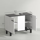 Mobile Sottolavabo da Bagno con Armadietto 2 Ante 80x34x60 cm Bianco Lucido  