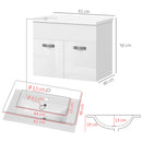 Mobile da Bagno Sospeso con Lavabo in Ceramica 61x40x50 cm Bianco Lucido  