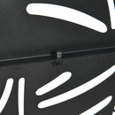 Paravento Separè da Esterno 122x45x198 cm con Motivi a Salice e 2 Piedini in Acciaio Nero