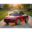 Macchina Elettrica per Bambini 12V Licenza Ufficiale Audi R8 New Spyder con Telecomando e Sedile in pelle Rosso