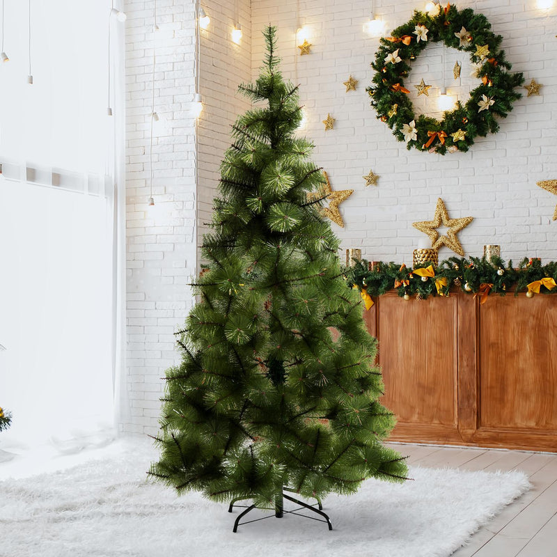Albero di Natale Artificiale 180 cm 383 Rami e Supporto in Ferro 
